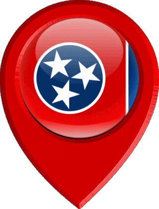 Location Pin Tennessee U.S.A - States America Flags 