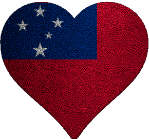 Corazón Samoa Oceanía Banderas 