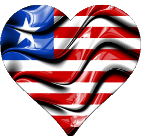 Corazón Liberia África Banderas 