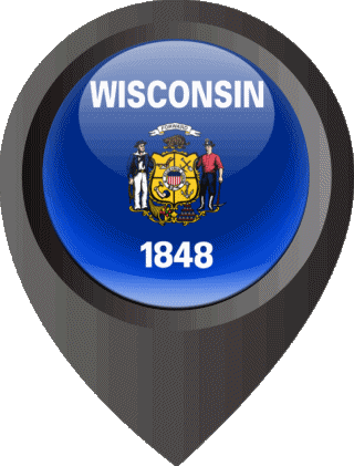 Perno di posizione Wisconsin U.S.A - Stati America Bandiere 