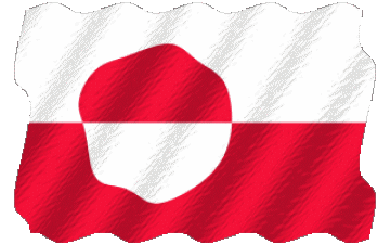 Waving Greenland America Flags 