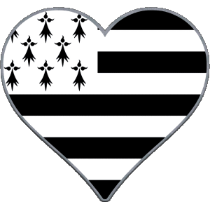 Heart Brittany Regions France Flags 
