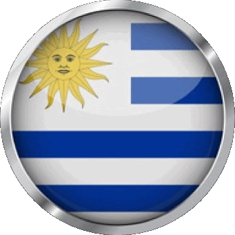 Round Uruguay America Flags 