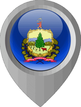Standort-Pin Vermont U.S.A - States Amerika Fahnen 