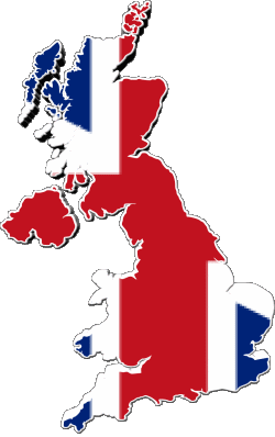 Carta Geografica UK Europa Bandiere 