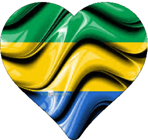 Herz Gabun Afrika Fahnen 