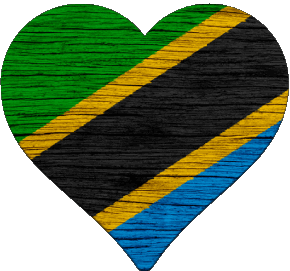 Coeur Tanzania África Banderas 