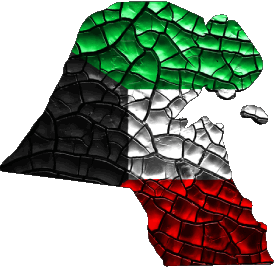 Mapa Kuwait Asia Banderas 