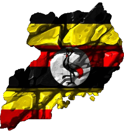 Carta Geografica Uganda Africa Bandiere 