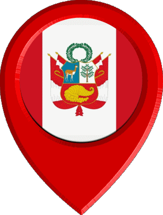 Standort-Pin Peru Amerika Fahnen 