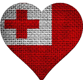 Heart Tonga Oceania Flags 