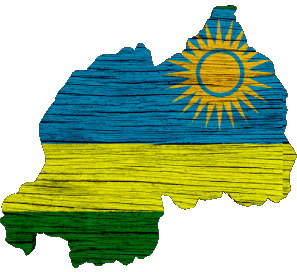 Karte Ruanda Afrika Fahnen 