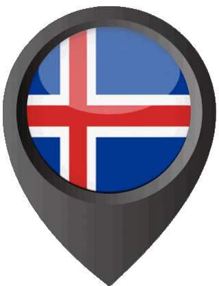 Marcador de ubicación Islandia Europa Banderas 