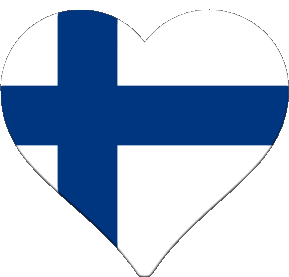 Heart Finland Europe Flags 