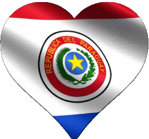 Coeur Paraguay Amériques Drapeaux 