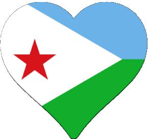 Heart Djibouti Africa Flags 