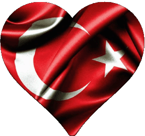 Cuore Turchia Asia Bandiere 
