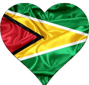 Coeur Guyana Amériques Drapeaux 
