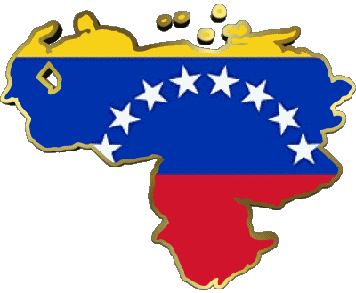 Mapa Venezuela América Banderas 