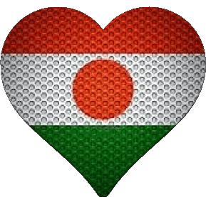 Corazón Niger África Banderas 