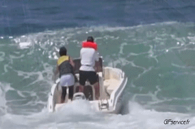 Grandes olas Barcos Transporte Humor - Fun 