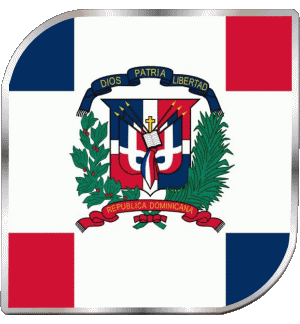 Quadrato Repubblica Dominicana America Bandiere 
