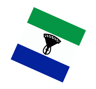 Sphere - Cube Lesotho Afrique Drapeaux 