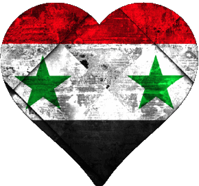 Coeur Syrie Asie Drapeaux 