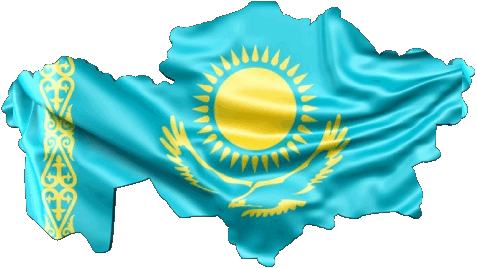 Mapa Kazajstán Asia Banderas 