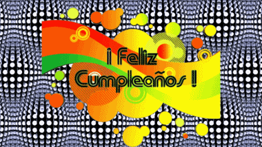 004 Fondo animado Abstracto - Geométrico Feliz Cumpleaños Español Mensajes 
