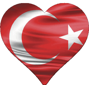 Corazón Turquía Asia Banderas 