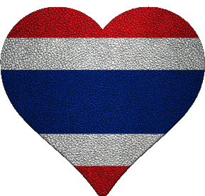 Corazón Tailandia Asia Banderas 