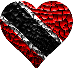 Herz Trinité et Tobago Amerika Fahnen 