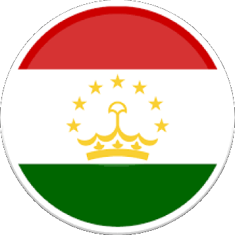Round Tajikistan Asia Flags 