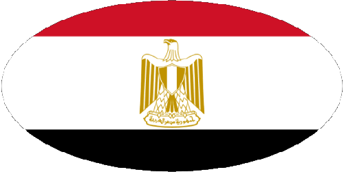 Oval 01 Egipto África Banderas 
