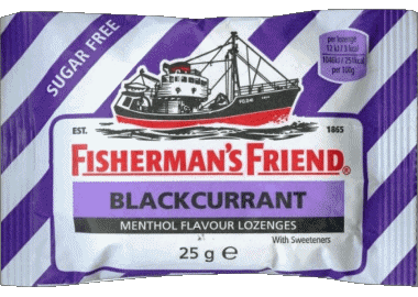 Blackcurrant-Blackcurrant Fisherman's Friend Süßigkeiten Essen 