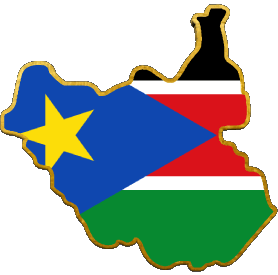 Carta Geografica Sudan del sud Africa Bandiere 