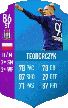 Lukasz Teodorczyk Polonia F I F A - Jugadores  cartas Vídeo Juegos Multimedia 