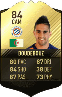 Ryad Boudebouz Algeria F I F A - Giocatori carte Videogiochi Multimedia 