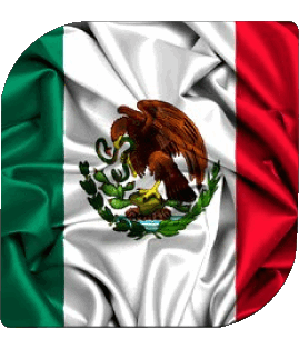 Square Mexico America Flags 