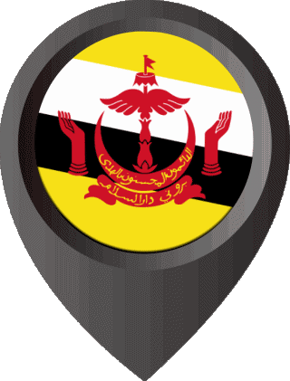 Standort-Pin Brunei Asien Fahnen 