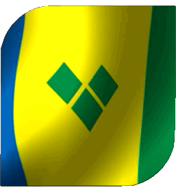 Square Saint Vincent and the Grenadines America Flags 