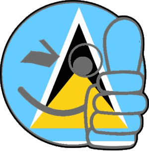 Smiley - OK St. Lucia America Flags 