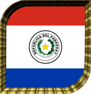 Square Paraguay America Flags 