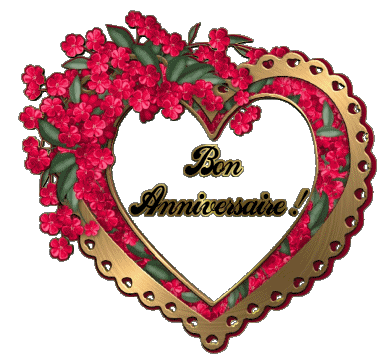 004 Coeur Bon Anniversaire Francés Mensajes 