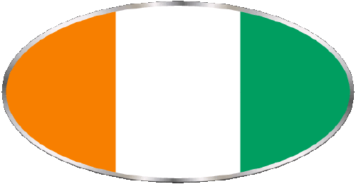 Oval 01 Costa de Marfil África Banderas 