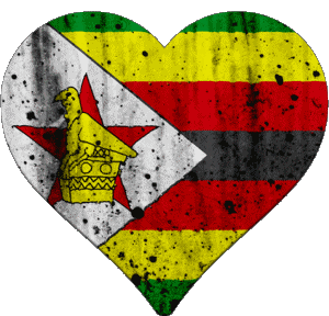 Corazón Zimbabue África Banderas 