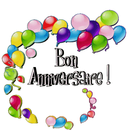 012 Ballons - Confetis Bon Anniversaire Französisch Nachrichten 