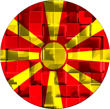 Round Macedonia Europe Flags 