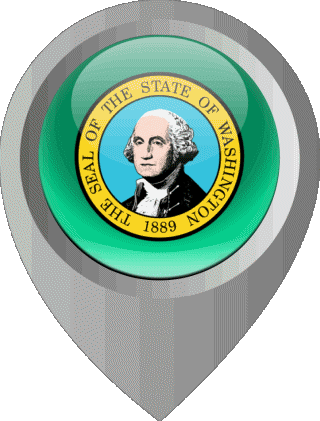 Epingle de Localisation Washington U.S.A - Etats Amériques Drapeaux 